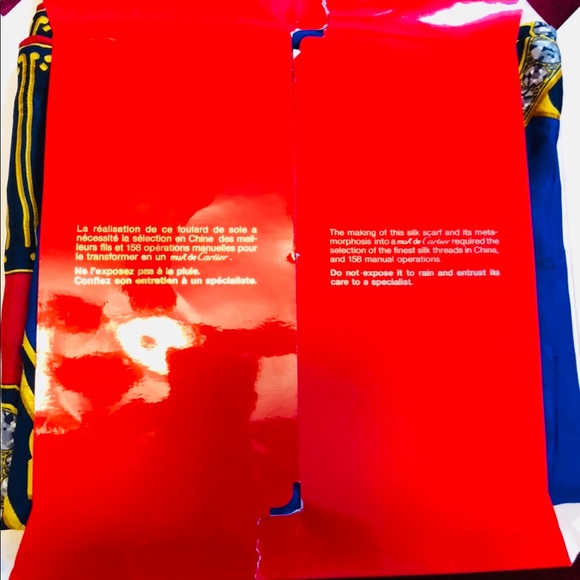 Authentic Must De Cartier 100%Silk Scarf - Picture 3 of 8